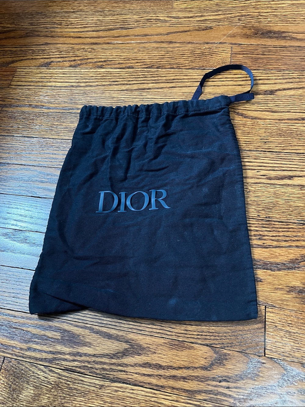Dior Black Logo Drawstring Pouch